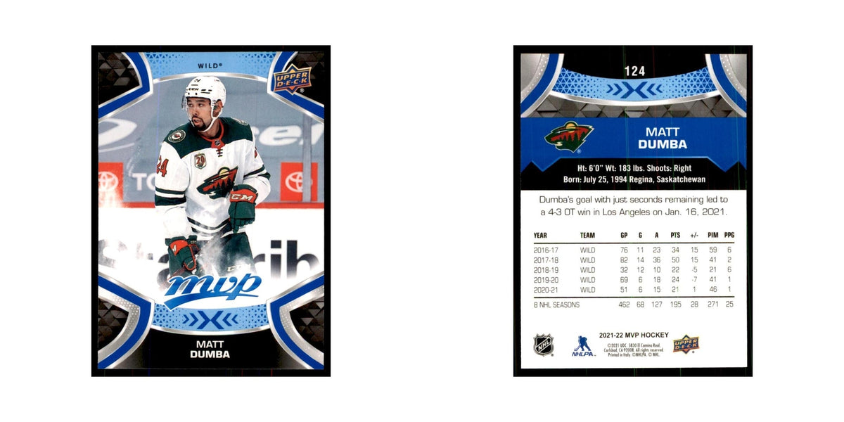 Matt Dumba 2021 Upper Deck MVP #124 Hockey Cards Hockey Card NM