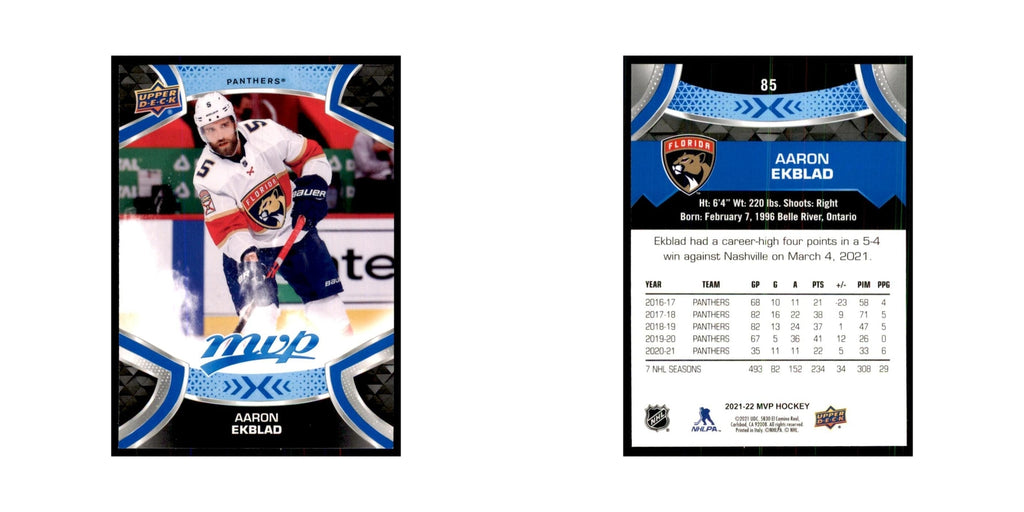 Aaron Ekblad 2021 Upper Deck MVP #85 Hockey Cards Hockey Card NM