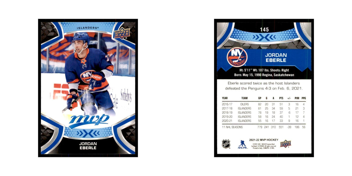 Jordan Eberle 2021 Upper Deck MVP #145 Hockey Cards Hockey Card NM
