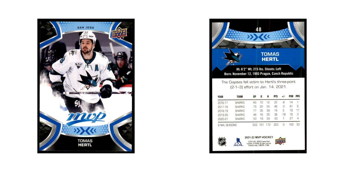 Tomas Hertl 2021 Upper Deck MVP #48 Hockey Cards Hockey Card NM