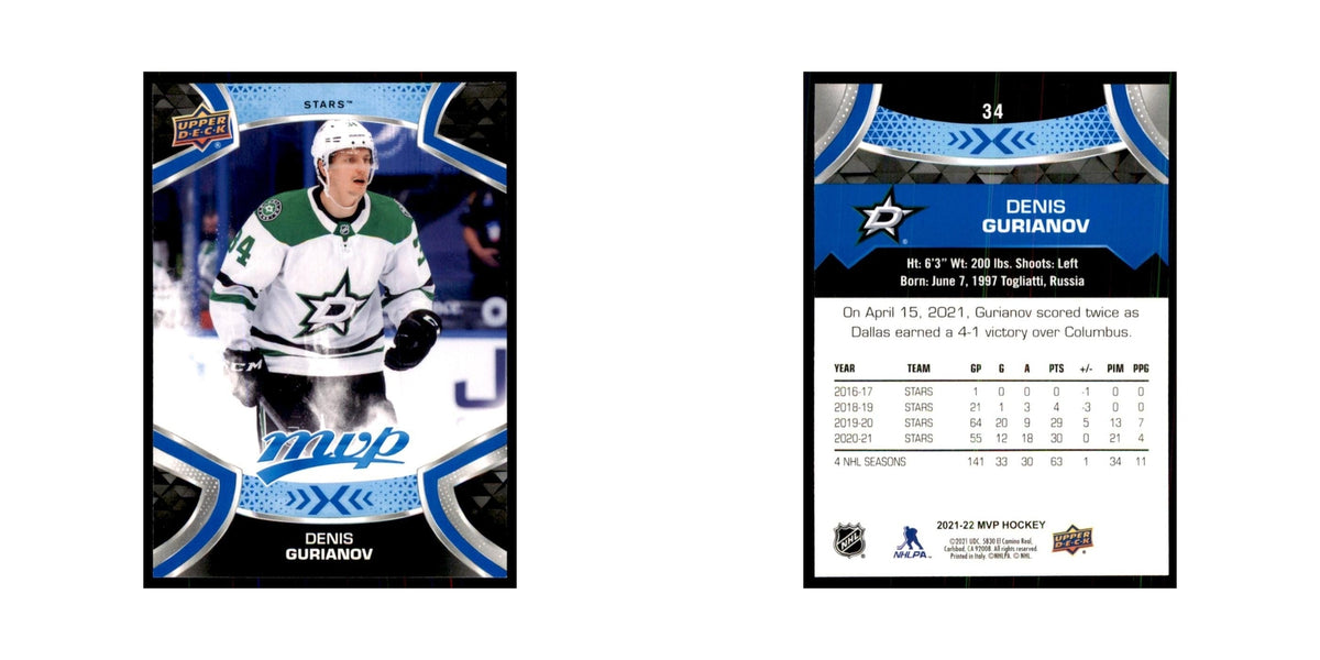 Denis Gurianov 2021 Upper Deck MVP #34 Hockey Cards Hockey Card NM