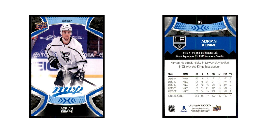 Adrian Kempe 2021 Upper Deck MVP #99 Hockey Cards Hockey Card NM