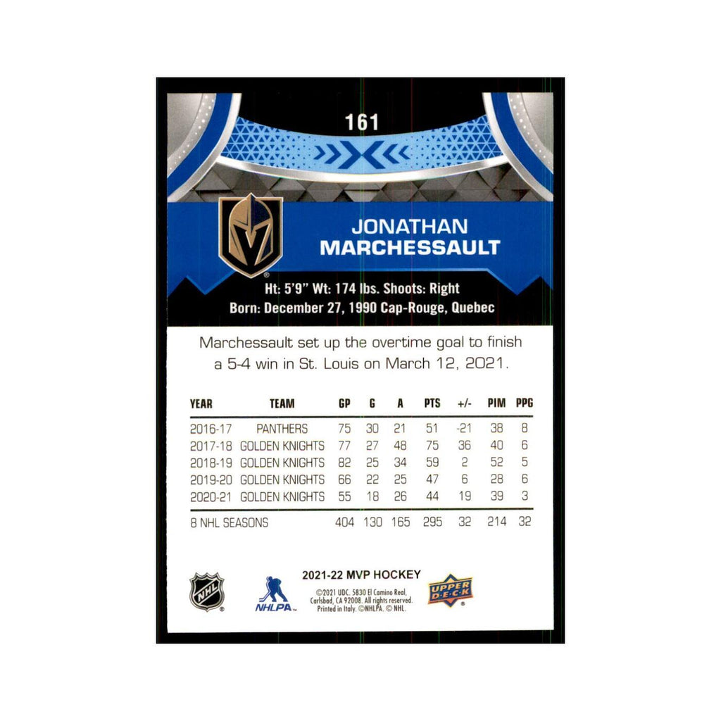 Jonathan Marchessault 2021 Upper Deck MVP #161 Hockey Cards Hockey Card NM