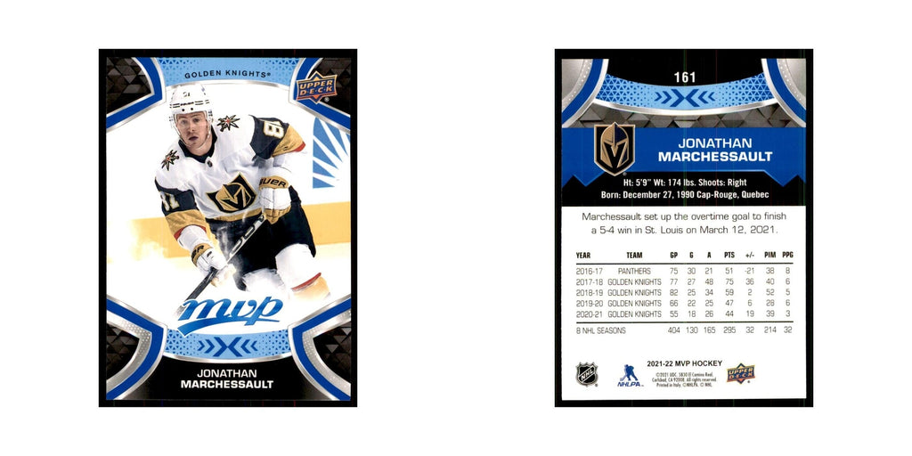 Jonathan Marchessault 2021 Upper Deck MVP #161 Hockey Cards Hockey Card NM