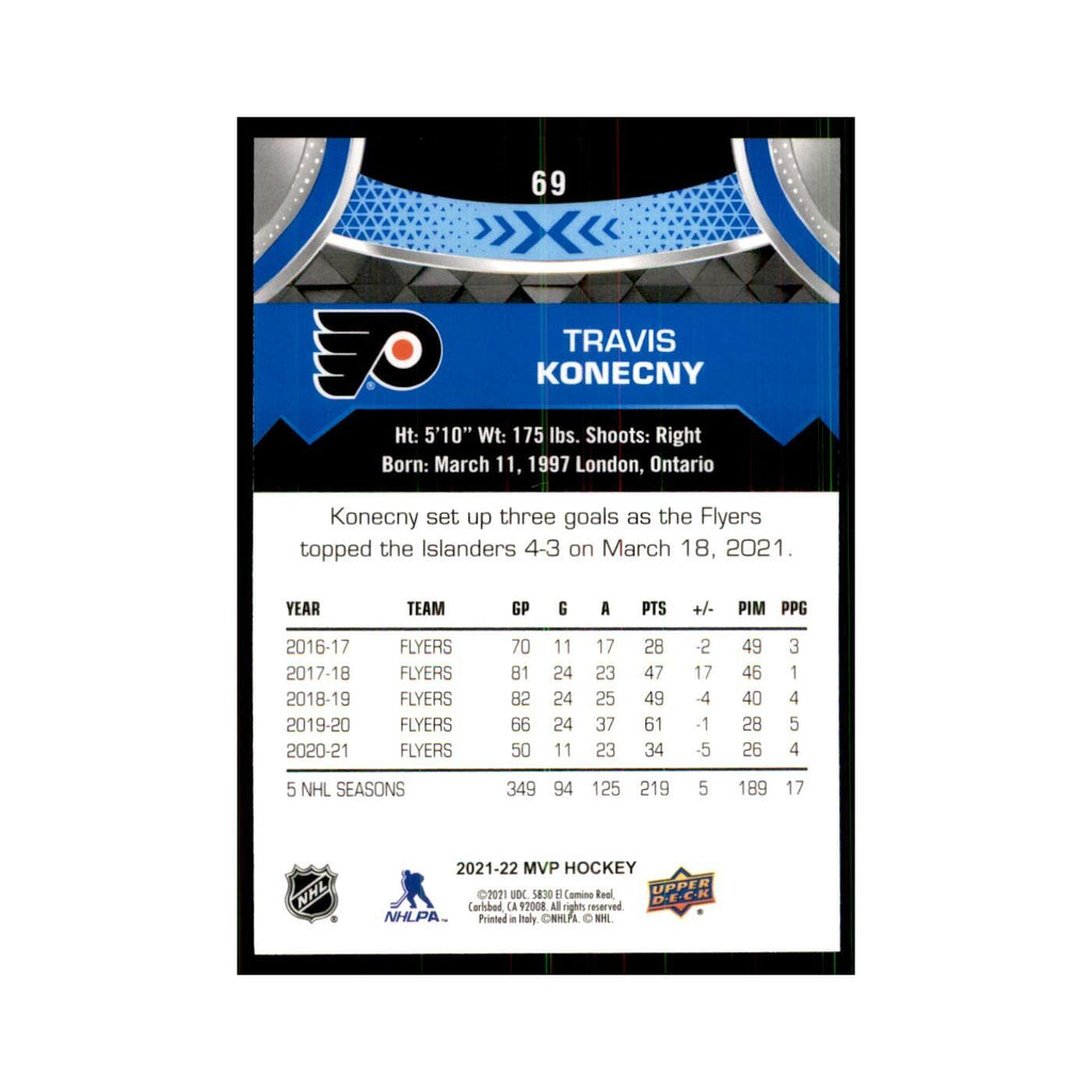 Travis Konecny 2021 Upper Deck MVP #69 Hockey Cards Hockey Card NM