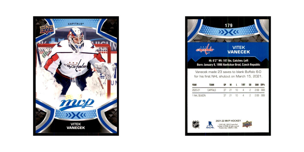 Vitek Vanecek 2021 Upper Deck MVP #179 Hockey Cards Hockey Card NM