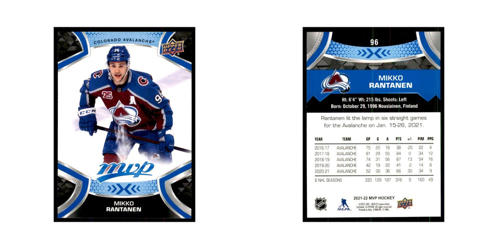 Mikko Rantanen 2021 Upper Deck MVP #96 Hockey Cards Hockey Card NM