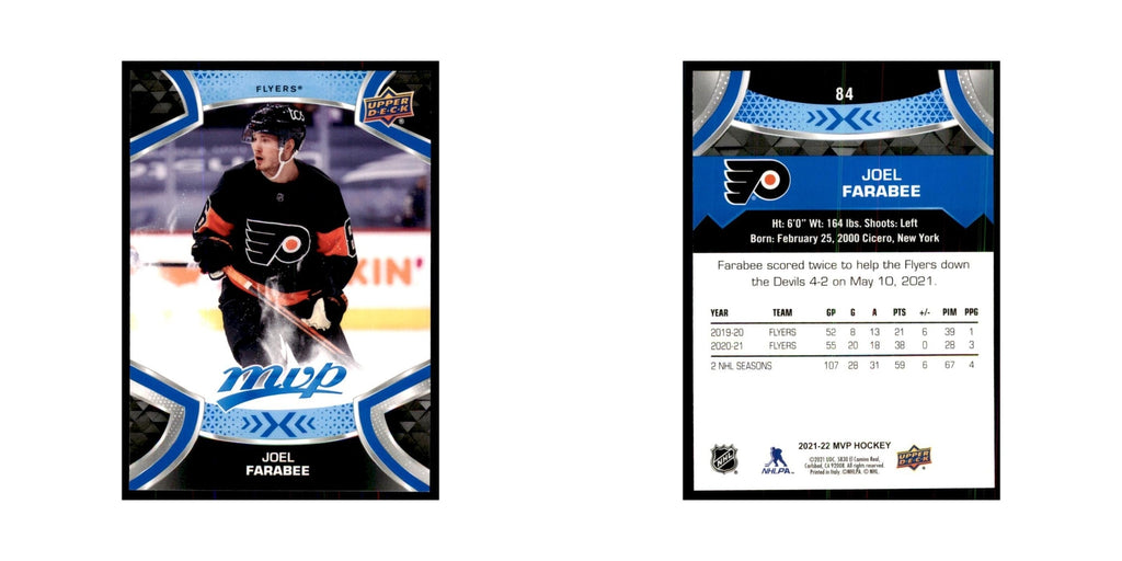 Joel Farabee 2021 Upper Deck MVP #84 Hockey Cards Hockey Card NM