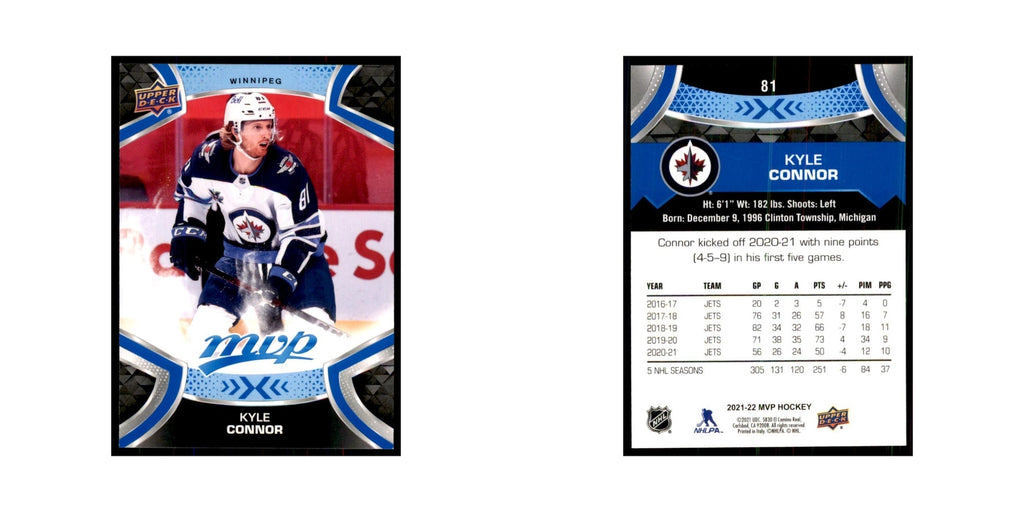 Kyle Connor 2021 Upper Deck MVP #81 Hockey Cards Hockey Card NM