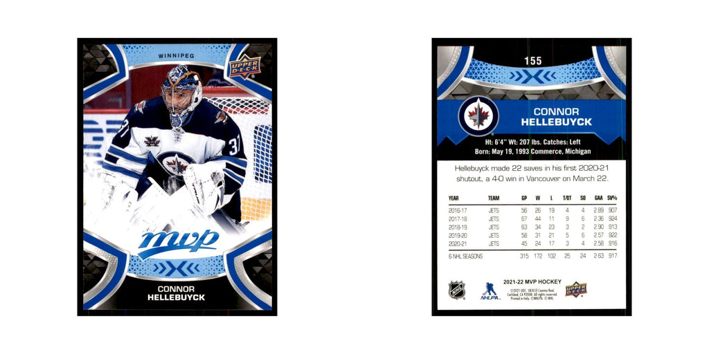 Connor Hellebuyck 2021 Upper Deck MVP #155 Hockey Cards Hockey Card NM