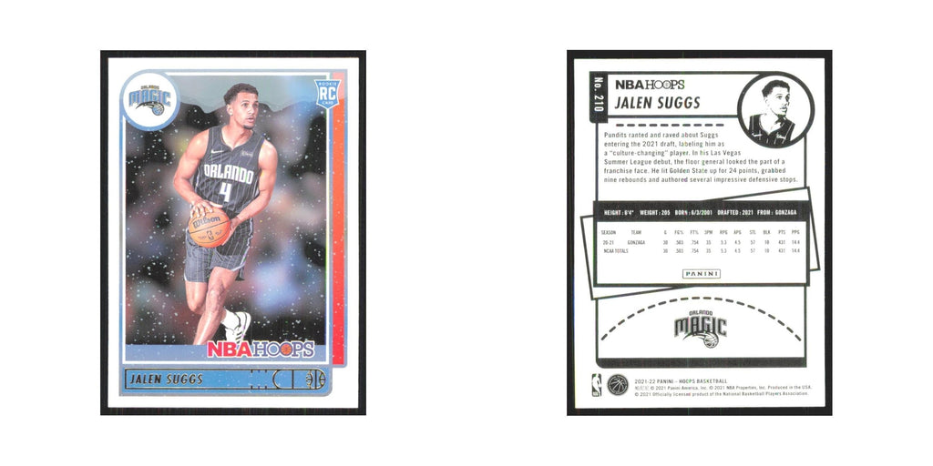 Jalen Suggs Rookie 2021 NBA Hoops #210 Orlando Magic Basketball Card NM