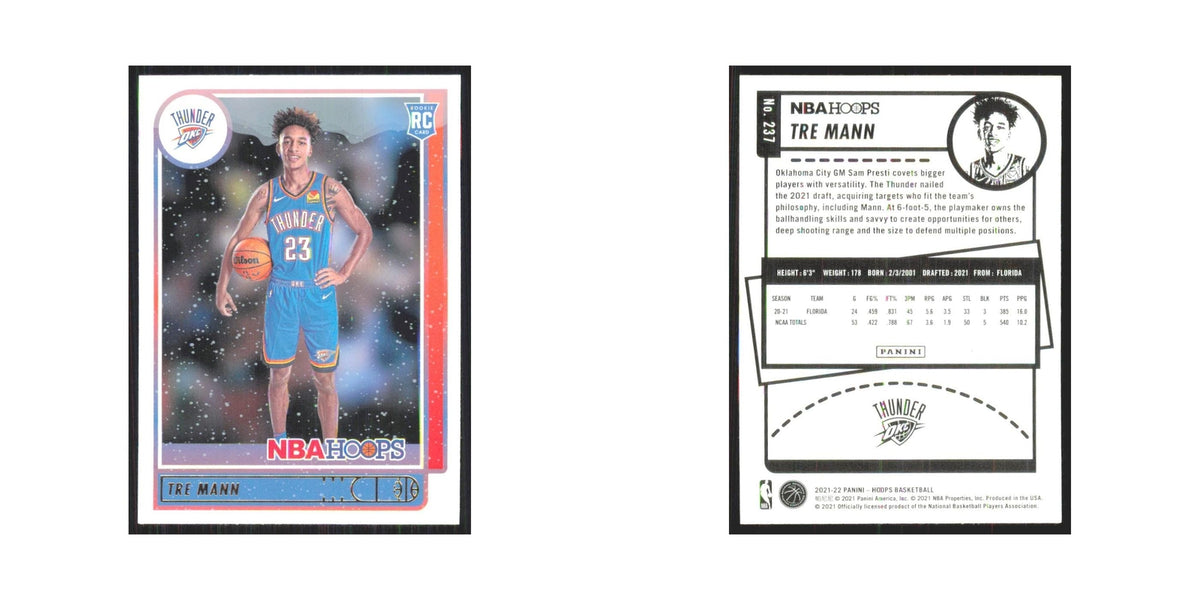 Tre Mann Rookie 2021 NBA Hoops #237 Oklahoma City Thunder Basketball Card NM