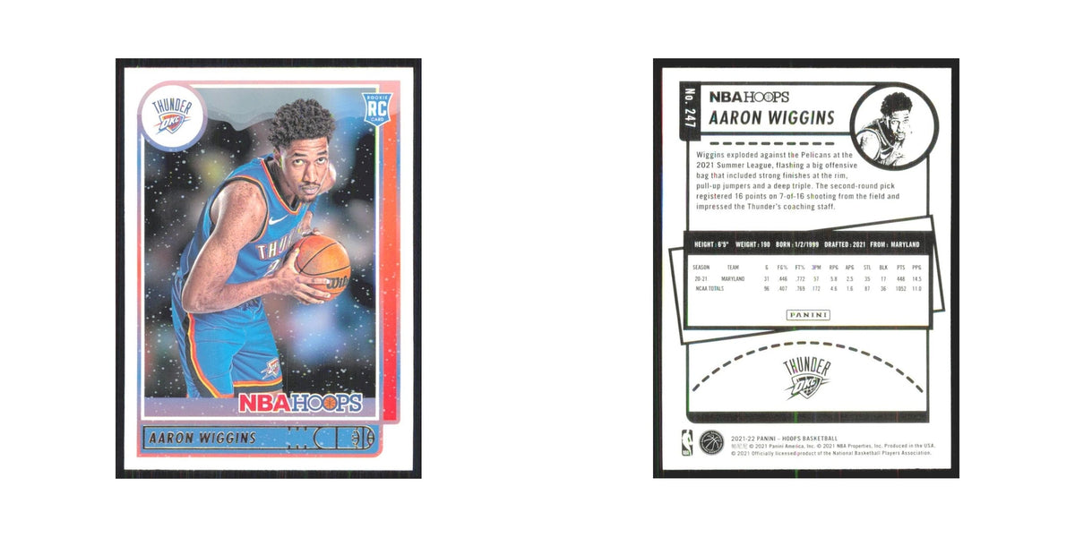 Aaron Wiggins Rookie 2021 NBA Hoops #247 Oklahoma City Thunder NM