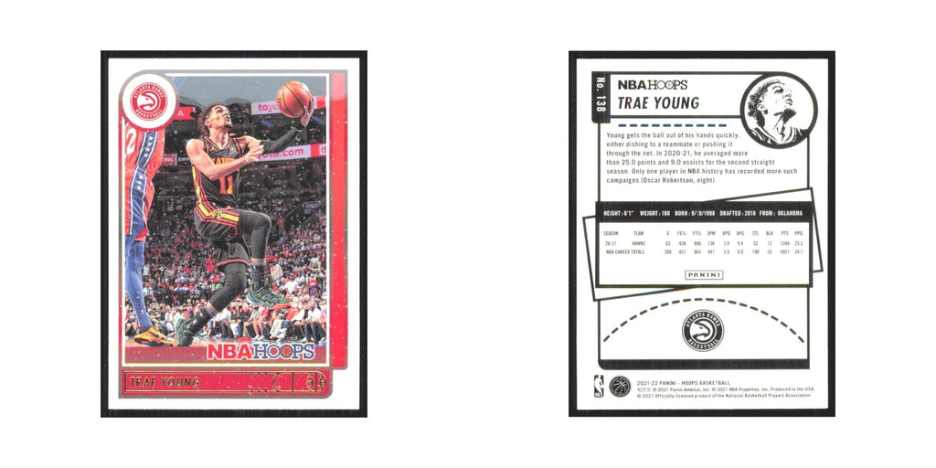 Trae Young 2021 NBA Hoops #138 Atlanta Hawks Basketball Card NM