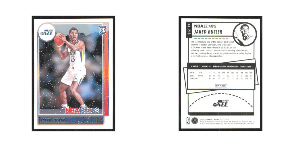 Jared Butler Rookie 2021 NBA Hoops #216 Utah Jazz Basketball Card NM