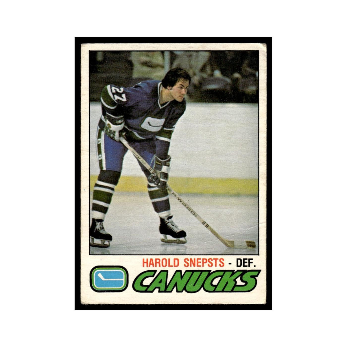 Harold Snepsts 1977 O-Pee-Chee (Damaged) #295 Vancouver Canucks Hockey Card VG