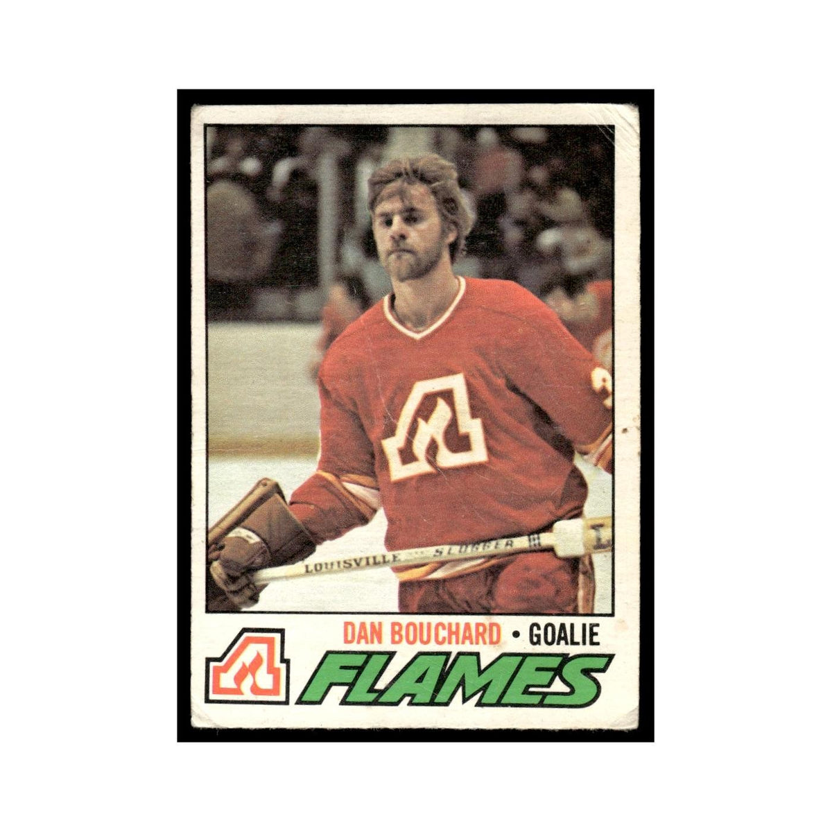 Dan Bouchard 1977 O-Pee-Chee (Damaged) #37 Atlanta Flames Hockey Card VG