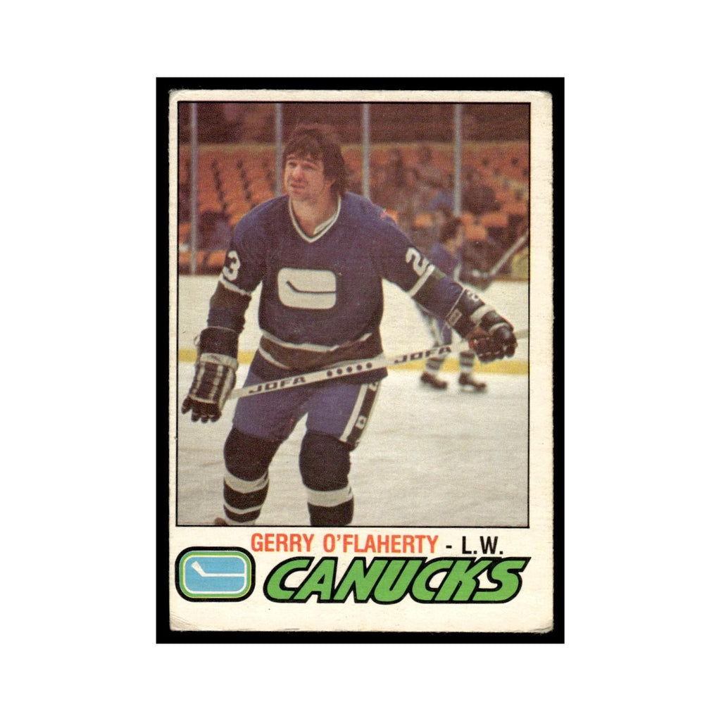 Gerry O'Flaherty 1977 O-Pee-Chee #377 Vancouver Canucks Hockey Card EX