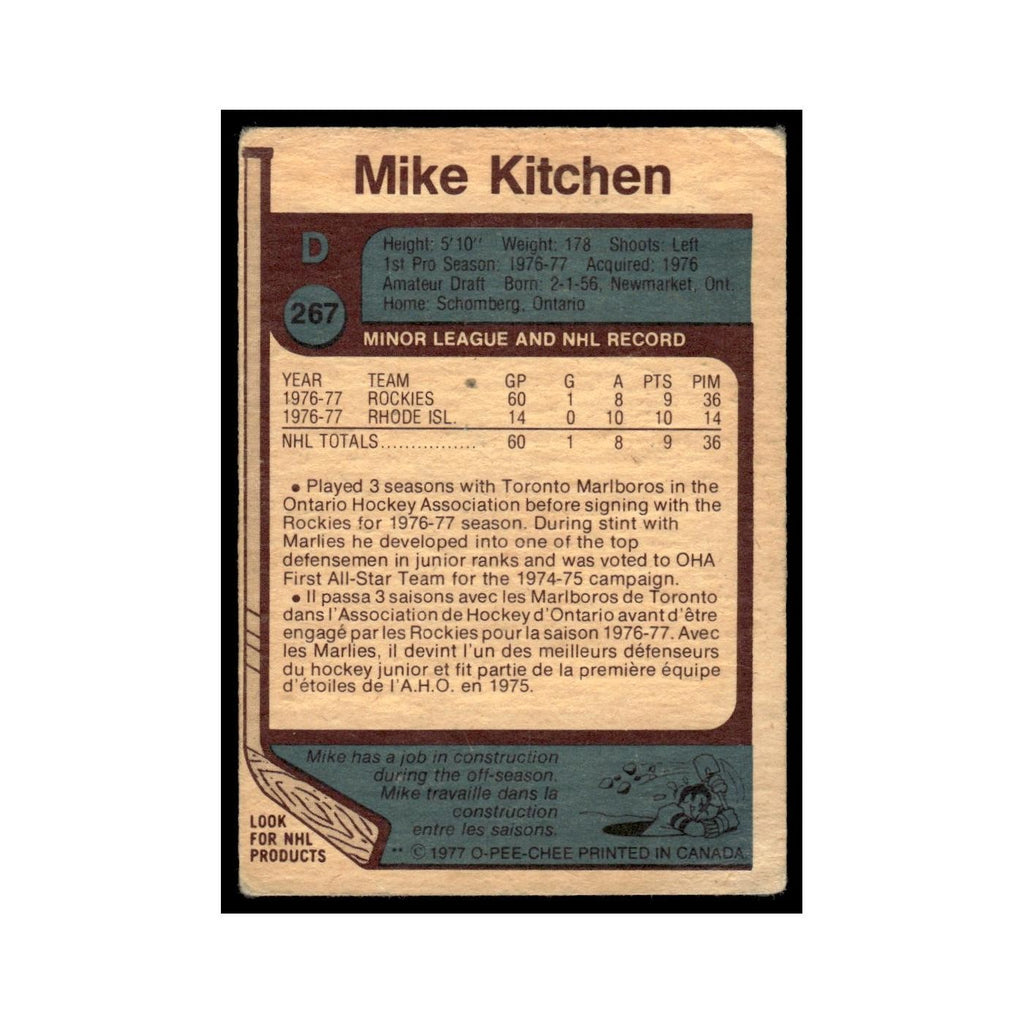 Mike Kitchen Rookie 1977 O-Pee-Chee (Damaged) #267 Colorado Rockies VG
