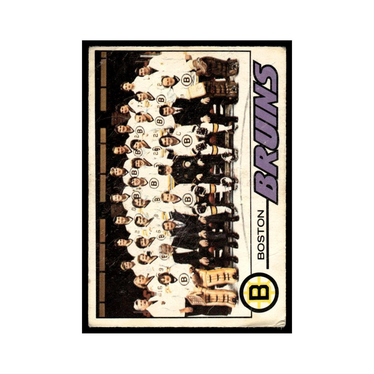 Boston Bruins Team 1977 O-Pee-Chee (Damaged) #72 Hockey Card VG