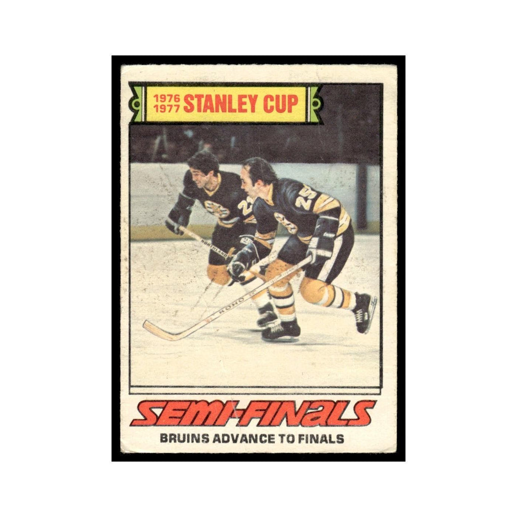 Stanley Cup Semi-Finals 1977 O-Pee-Chee (Damaged) #263 Boston Bruins VG