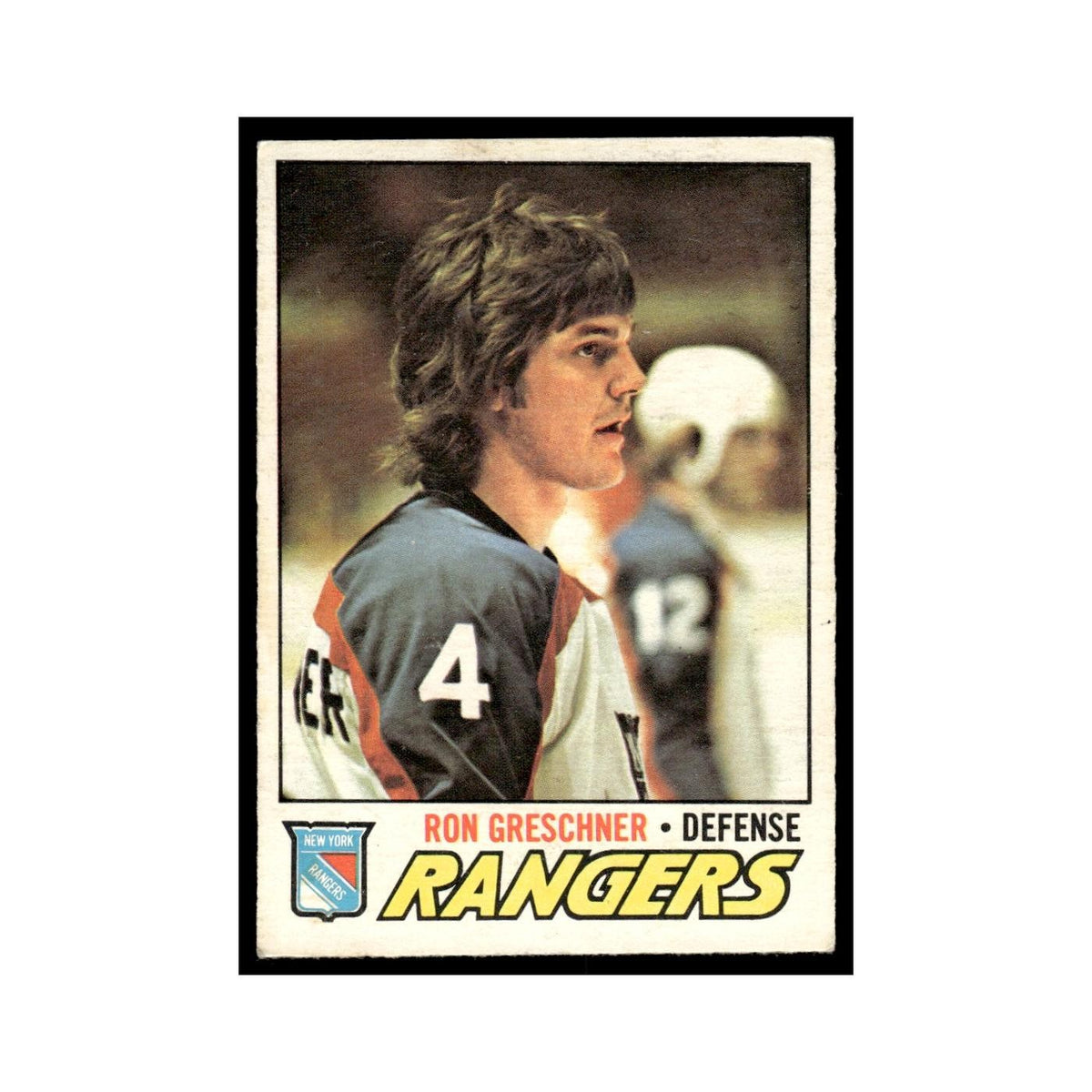 Ron Greschner 1977 O-Pee-Chee #256 New York Rangers Hockey Card EX