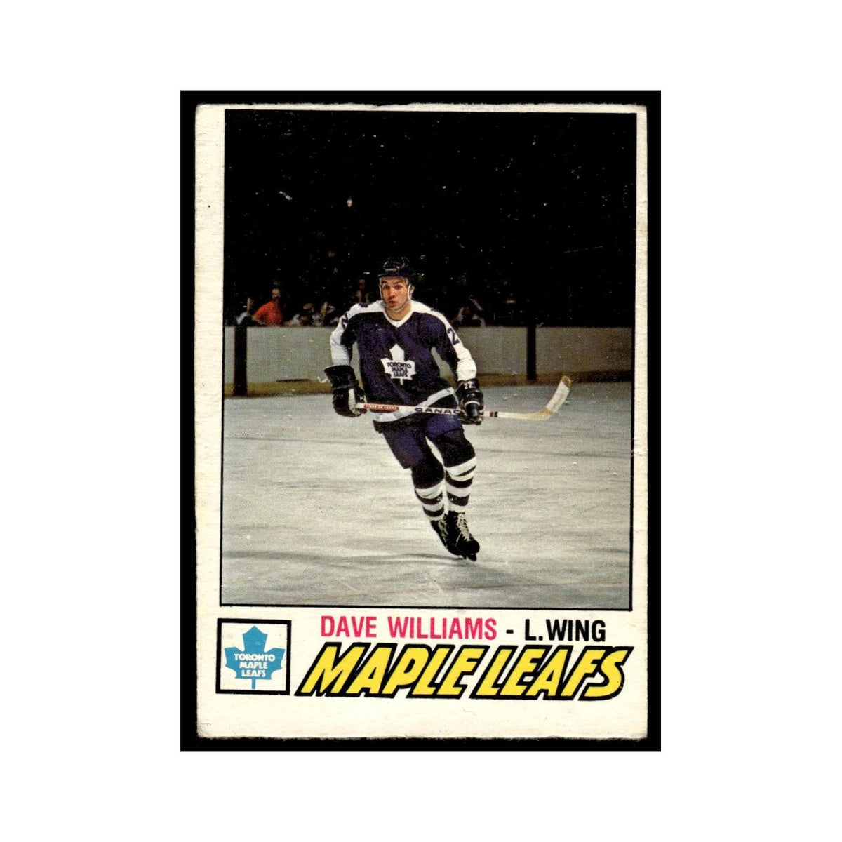 Dave Williams 1977 O-Pee-Chee (Damaged) #383 Toronto Maple Leafs Hockey Card VG