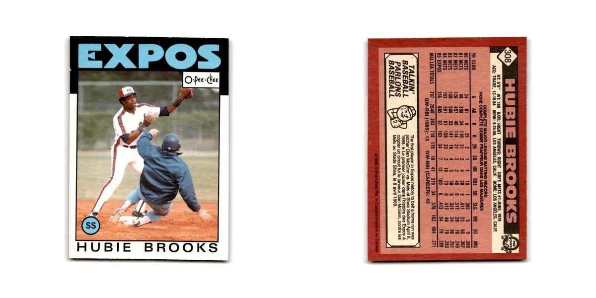 Hubie Brooks 1986 O-Pee-Chee #308 Montreal Expos Baseball Card NM