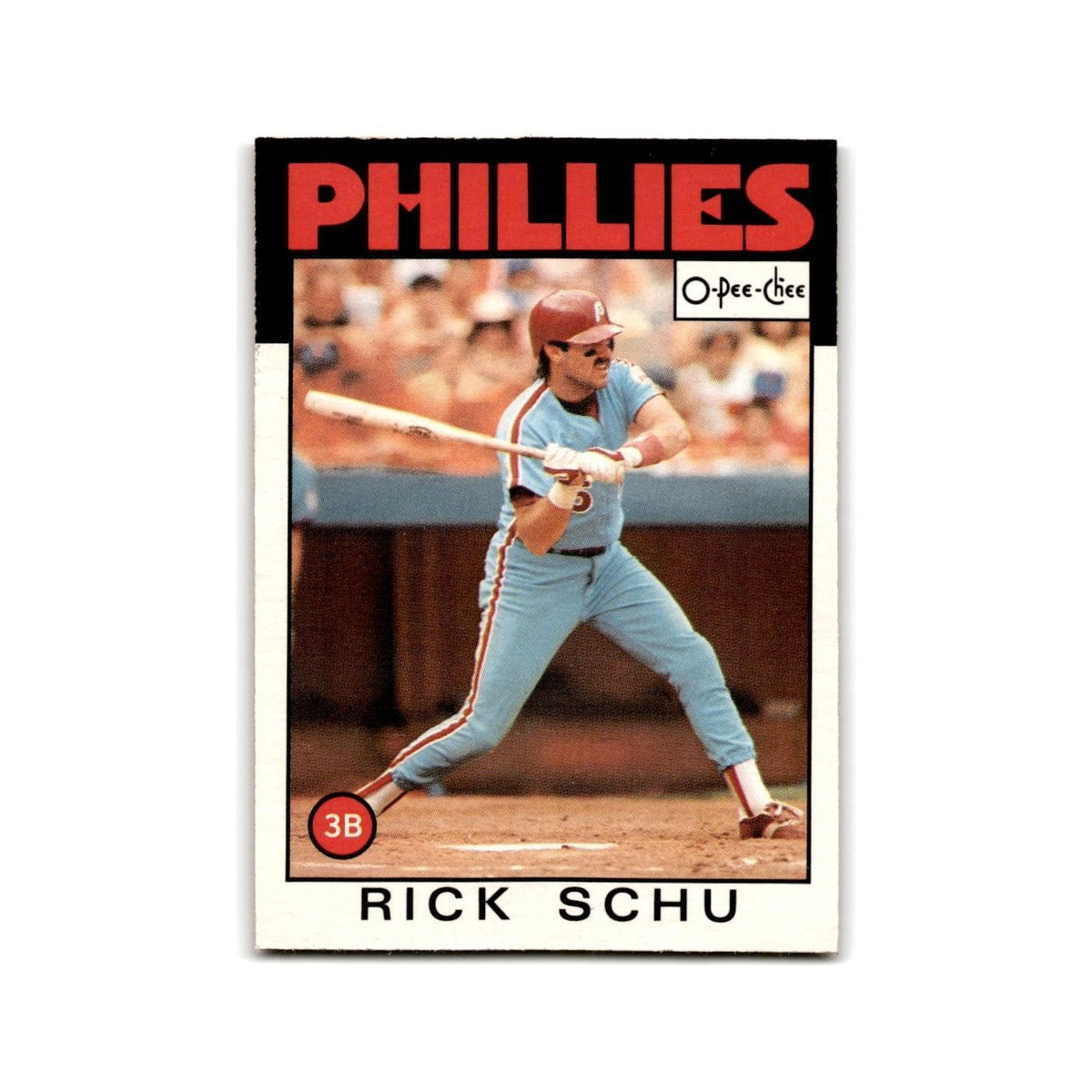 Rick Schu 1986 O-Pee-Chee #16 Philadelphia Phillies Baseball Card NM