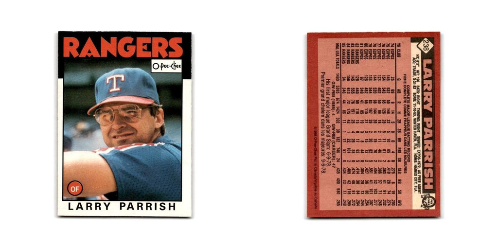 Larry Parrish 1986 O-Pee-Chee #238 Texas Rangers Baseball Card NM