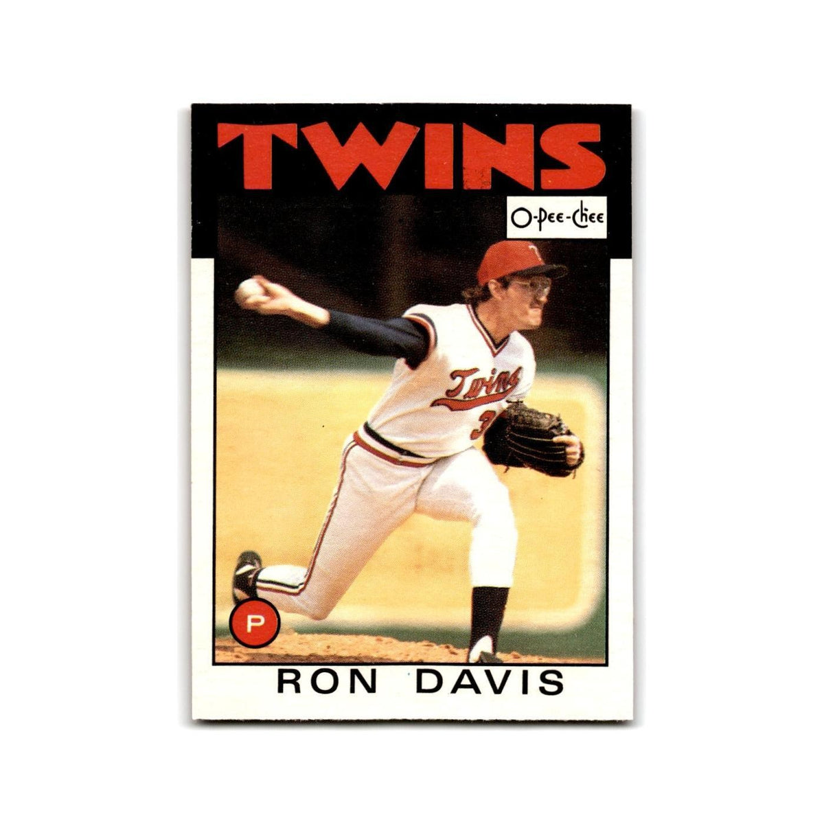 Ron Davis 1986 O-Pee-Chee #265 Minnesota Twins Baseball Card NM