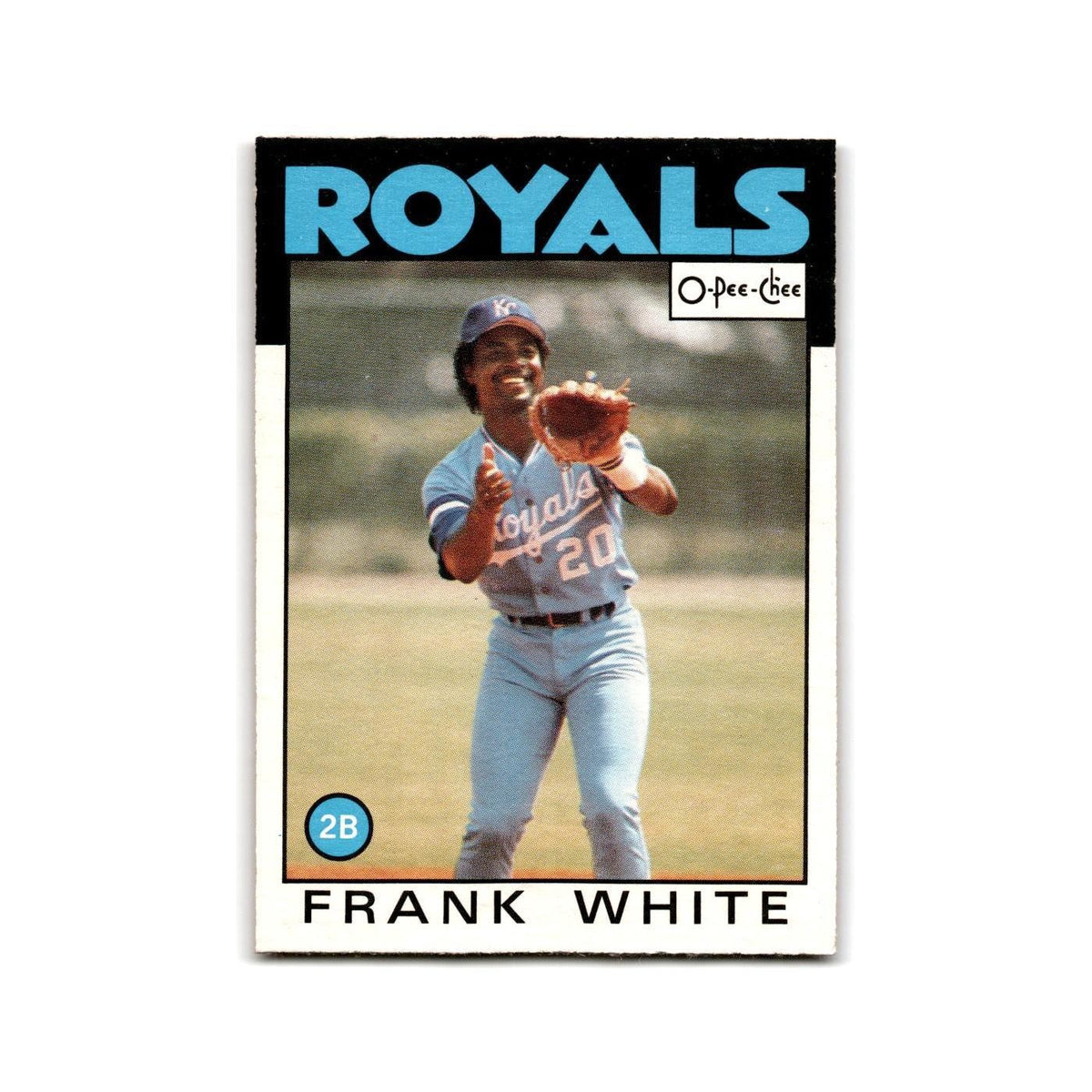 Frank White 1986 O-Pee-Chee #215 Kansas City Royals Baseball Card NM