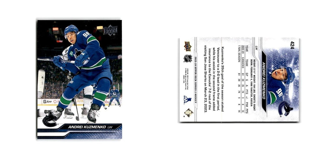 2023 Upper Deck Andrei Kuzmenko Vancouver Canucks #424