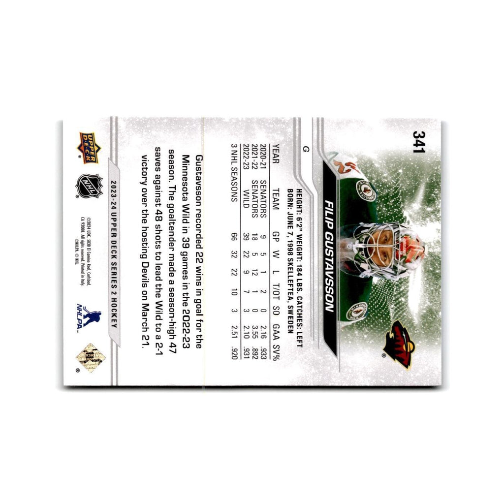 2023 Upper Deck Filip Gustavsson Minnesota Wild #341