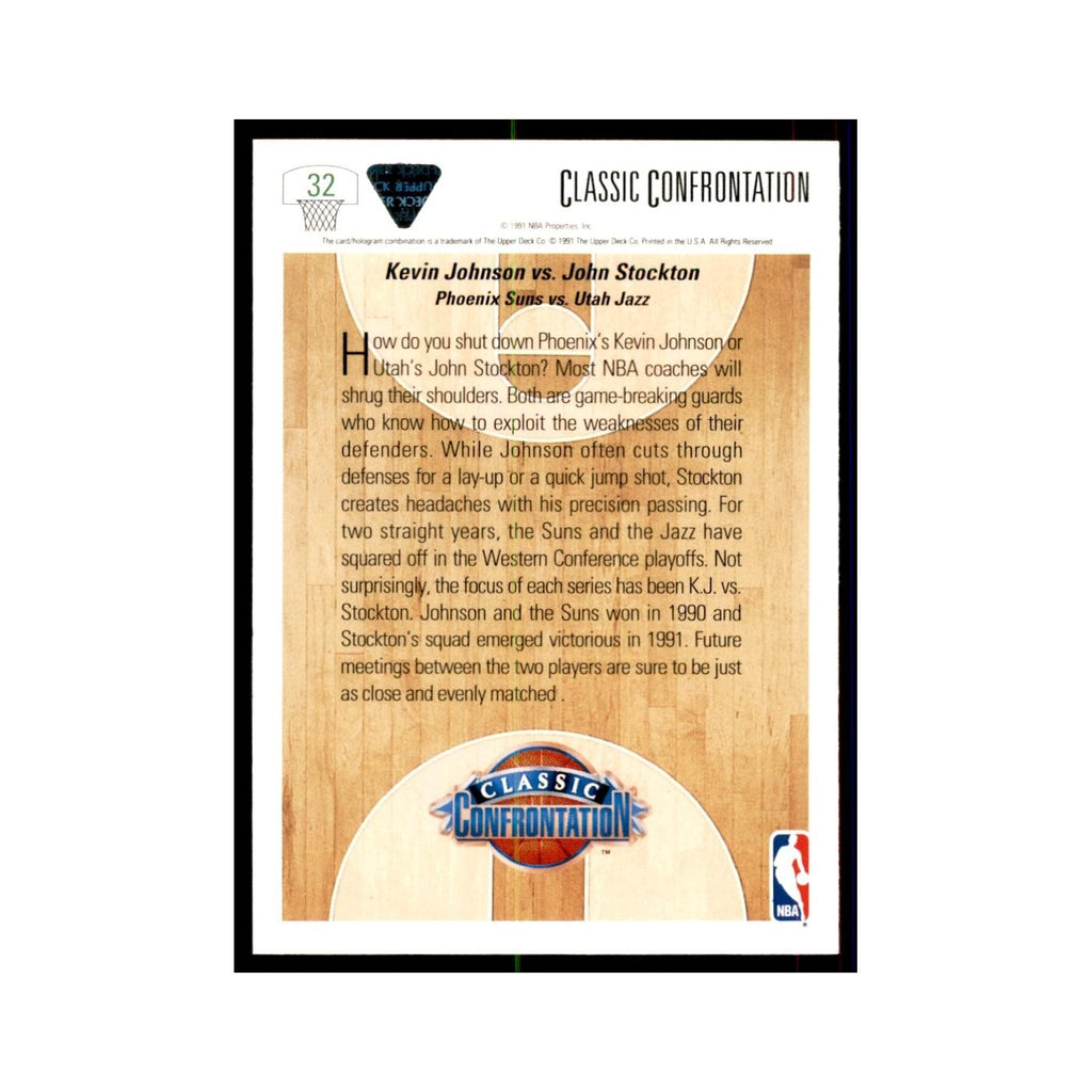 1991 Upper Deck K. Johnson vs. Stockton Basketball Cards #32