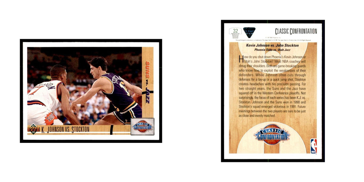 1991 Upper Deck K. Johnson vs. Stockton Basketball Cards #32