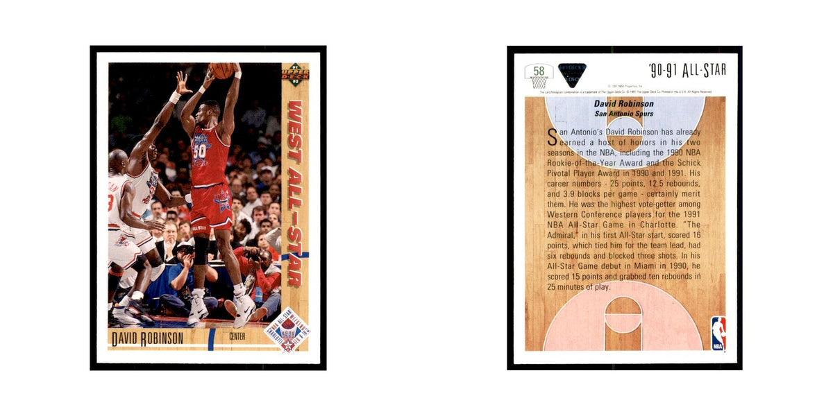 1991 Upper Deck David Robinson Basketball Cards #58