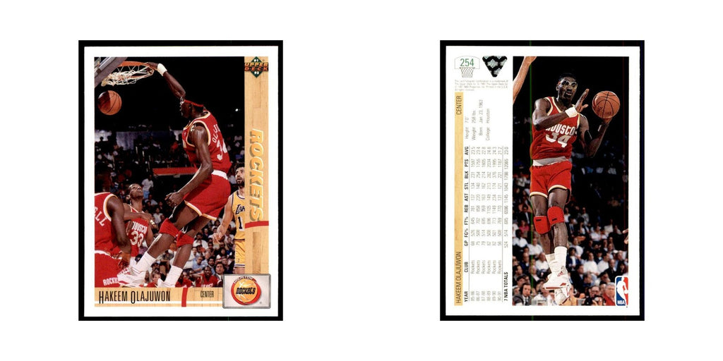 1991 Upper Deck Hakeem Olajuwon Basketball Cards #254