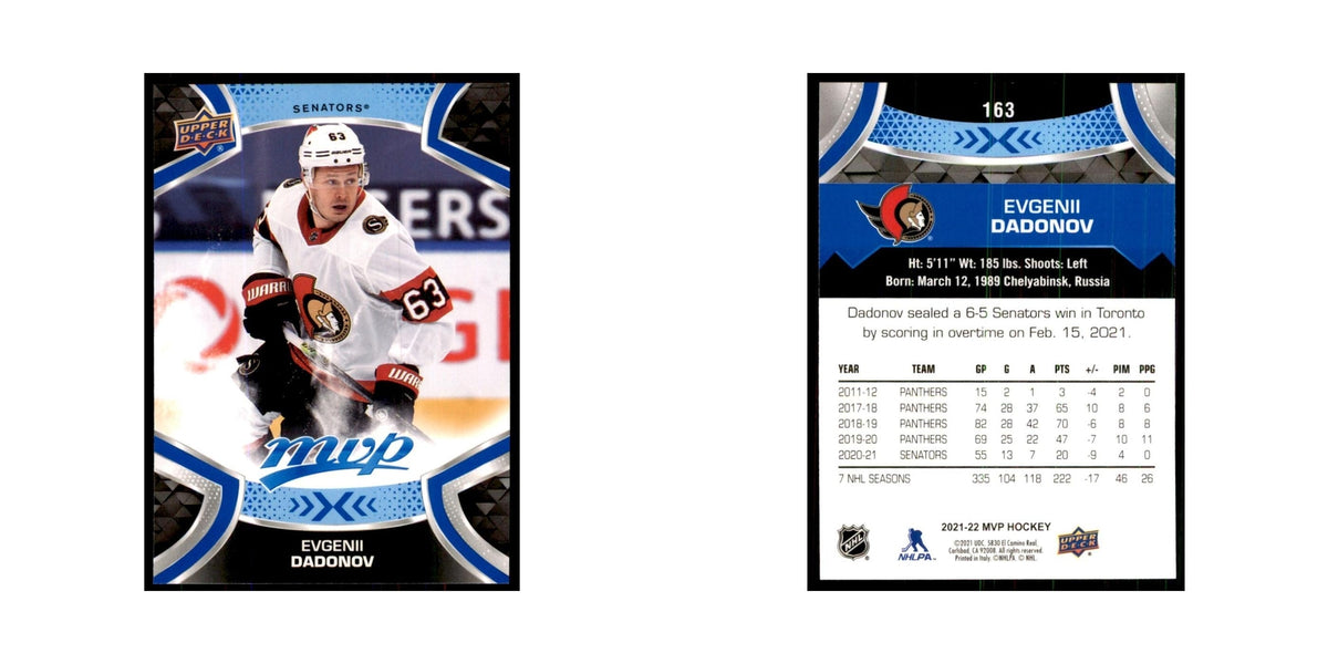 Evgenii Dadonov 2021 Upper Deck MVP #163 Hockey Cards Hockey Card NM