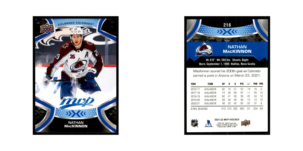 Nathan MacKinnon 2021 Upper Deck MVP #216 Hockey Cards Hockey Card NM