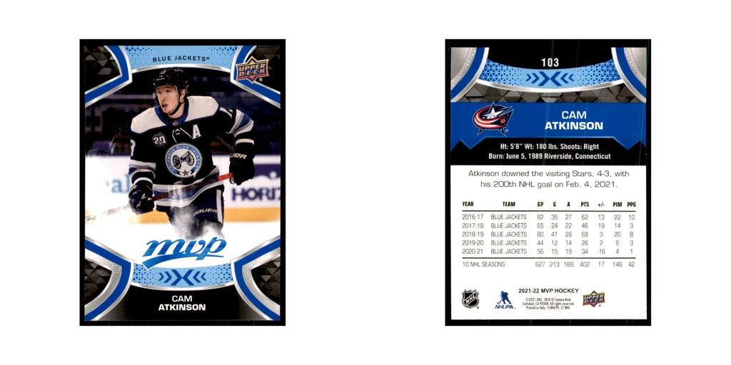 Cam Atkinson 2021 Upper Deck MVP #103 Hockey Cards Hockey Card NM