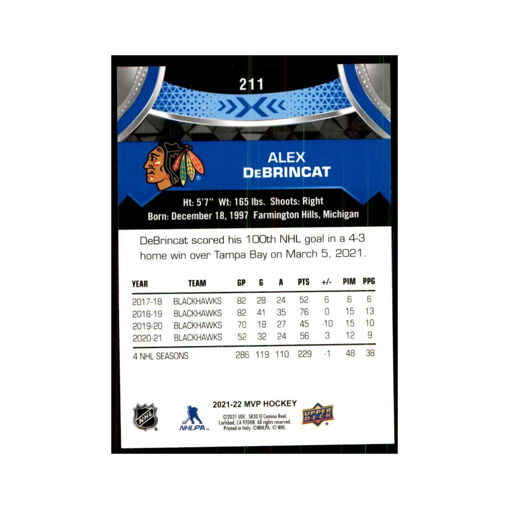 Alex DeBrincat 2021 Upper Deck MVP #211 Hockey Cards Hockey Card NM
