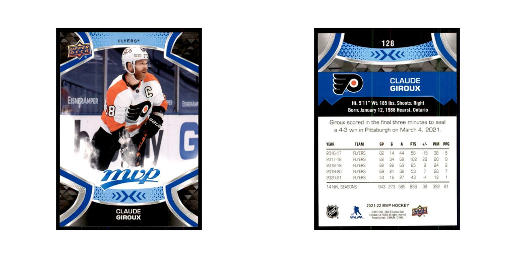 Claude Giroux 2021 Upper Deck MVP #128 Hockey Cards Hockey Card NM