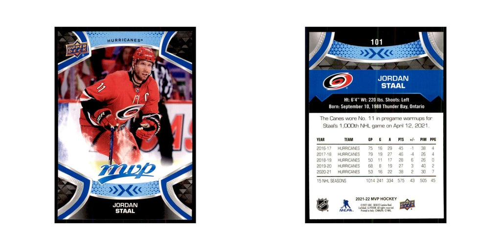 Jordan Staal 2021 Upper Deck MVP #101 Hockey Cards Hockey Card NM