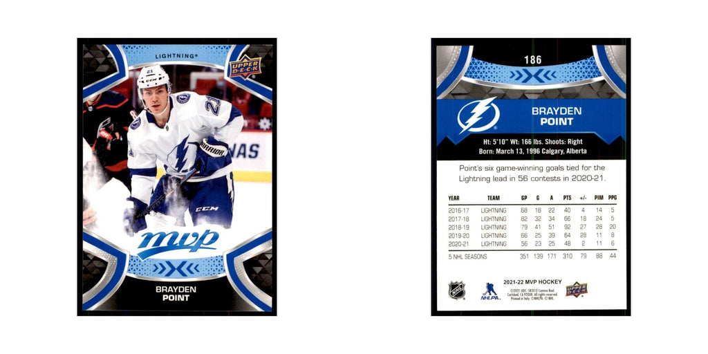 Brayden Point 2021 Upper Deck MVP #186 Hockey Cards Hockey Card NM