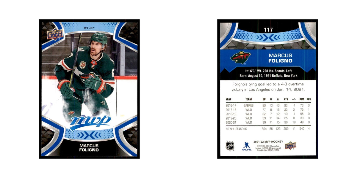Marcus Foligno 2021 Upper Deck MVP #117 Hockey Cards Hockey Card NM