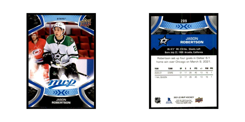 Jason Robertson 2021 Upper Deck MVP #209 Hockey Cards Hockey Card NM