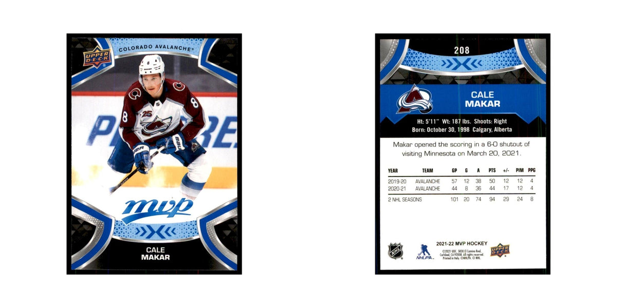 Cale Makar 2021 Upper Deck MVP #208 Hockey Cards Hockey Card NM