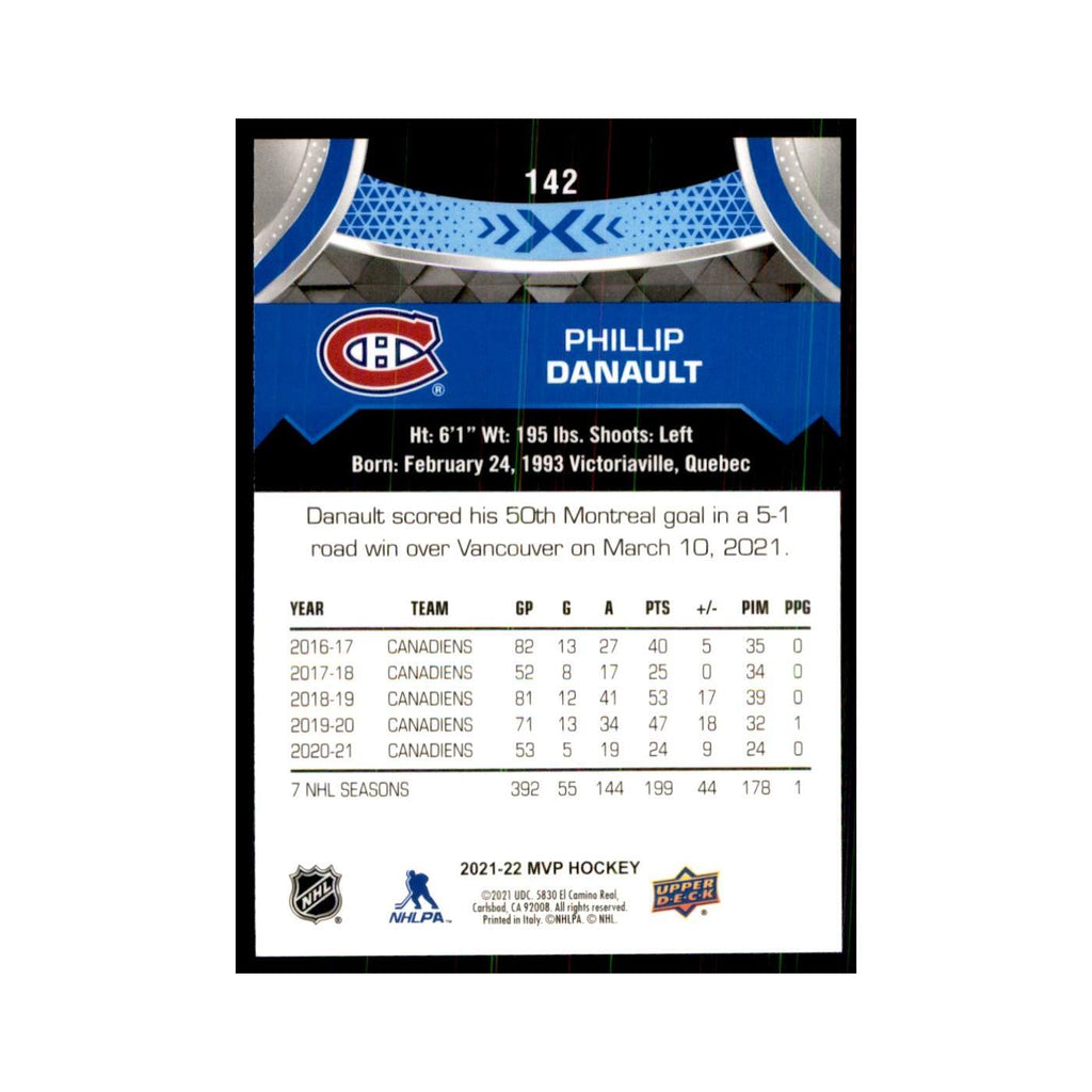 Phillip Danault 2021 Upper Deck MVP #142 Hockey Cards Hockey Card NM