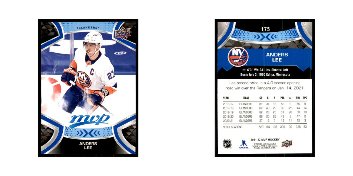 Anders Lee 2021 Upper Deck MVP #175 Hockey Cards Hockey Card NM